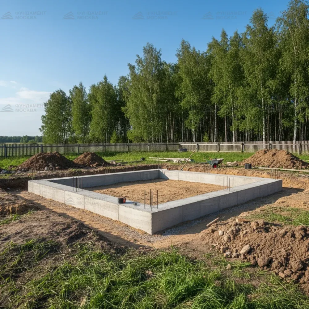Мелкозаглублённый ленточный фундамент 6x6 м