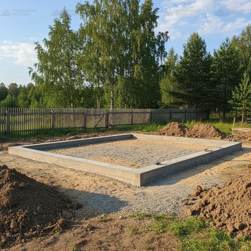 Мелкозаглублённый ленточный фундамент для беседки