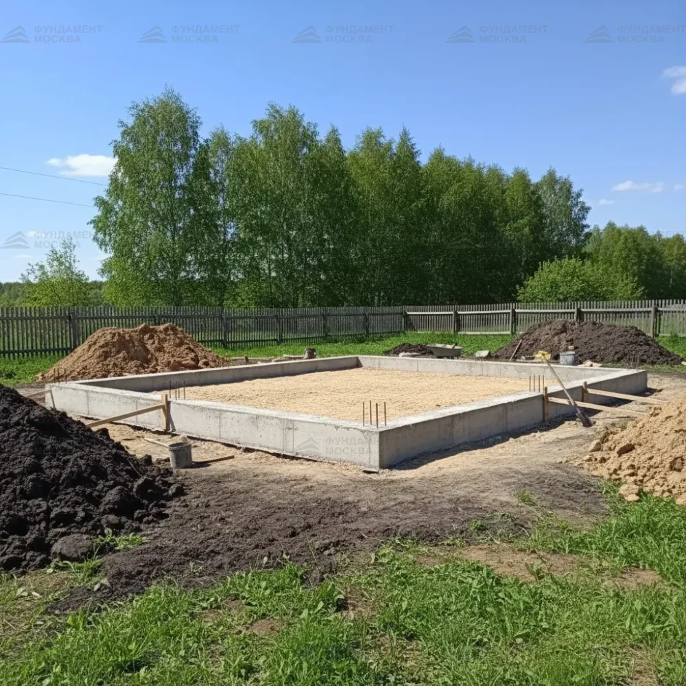 Мелкозаглублённый ленточный фундамент 6x8 м